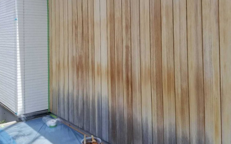 木製外壁塗装前